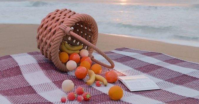 fruit basket 3D model 2