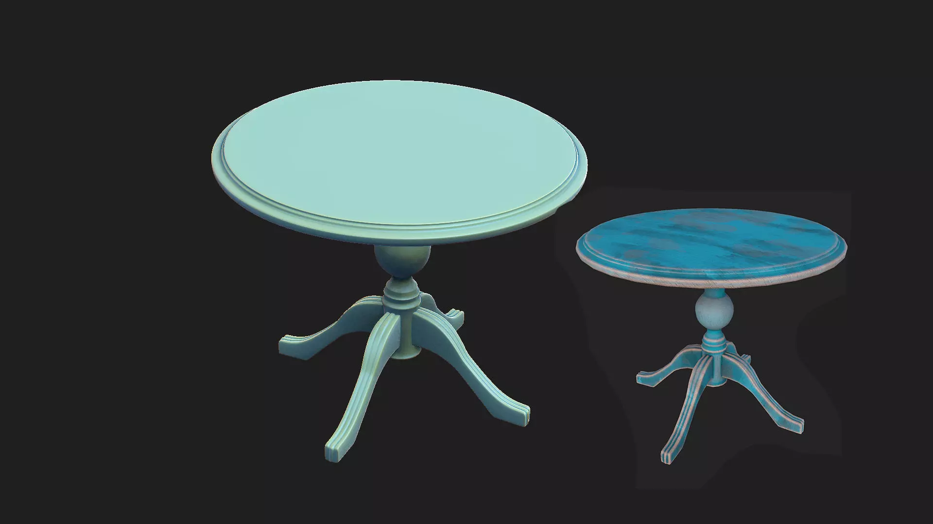 vintage table 5 Low-poly 3D model_0