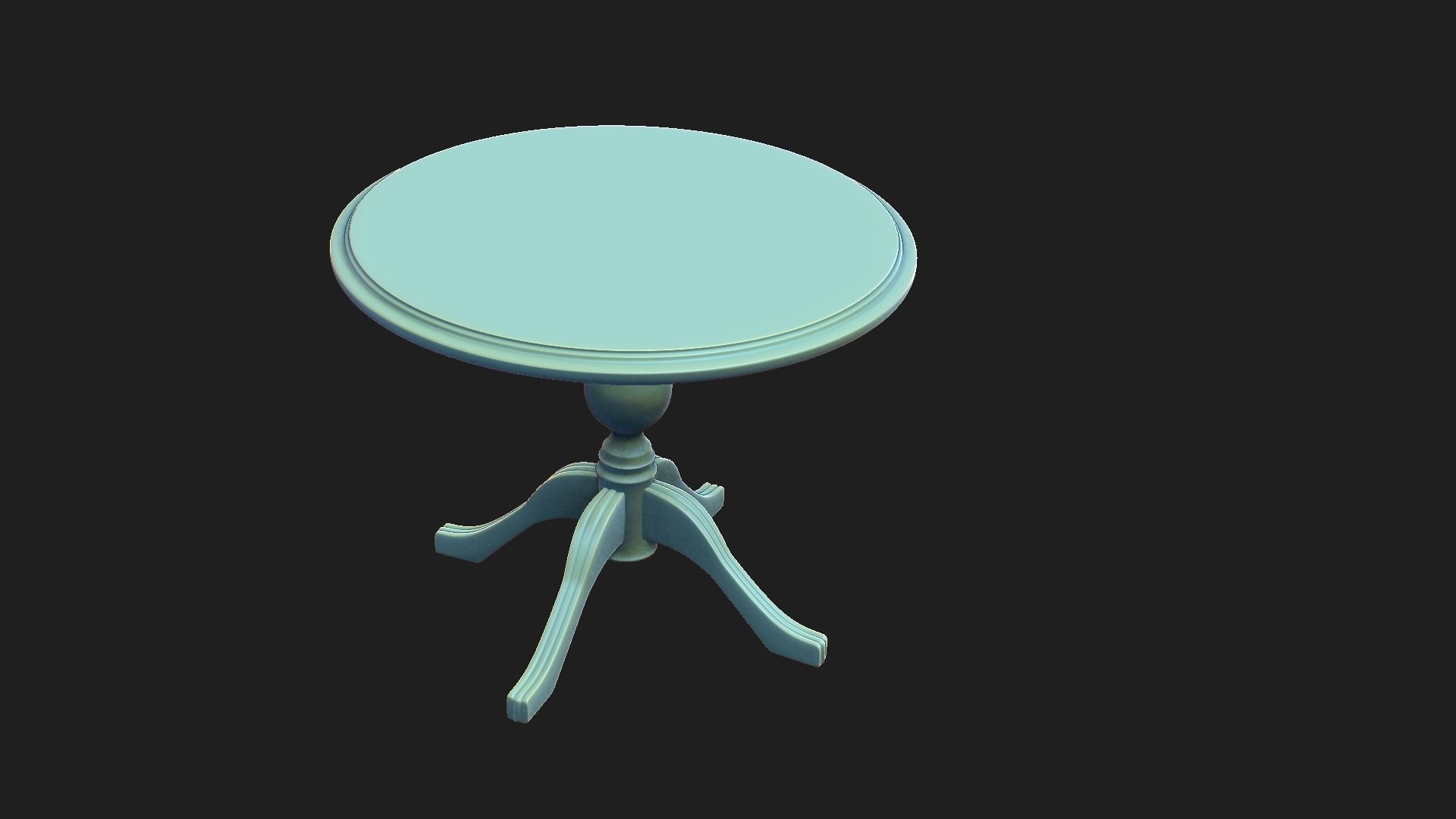 vintage table 5 Low-poly 3D model_2