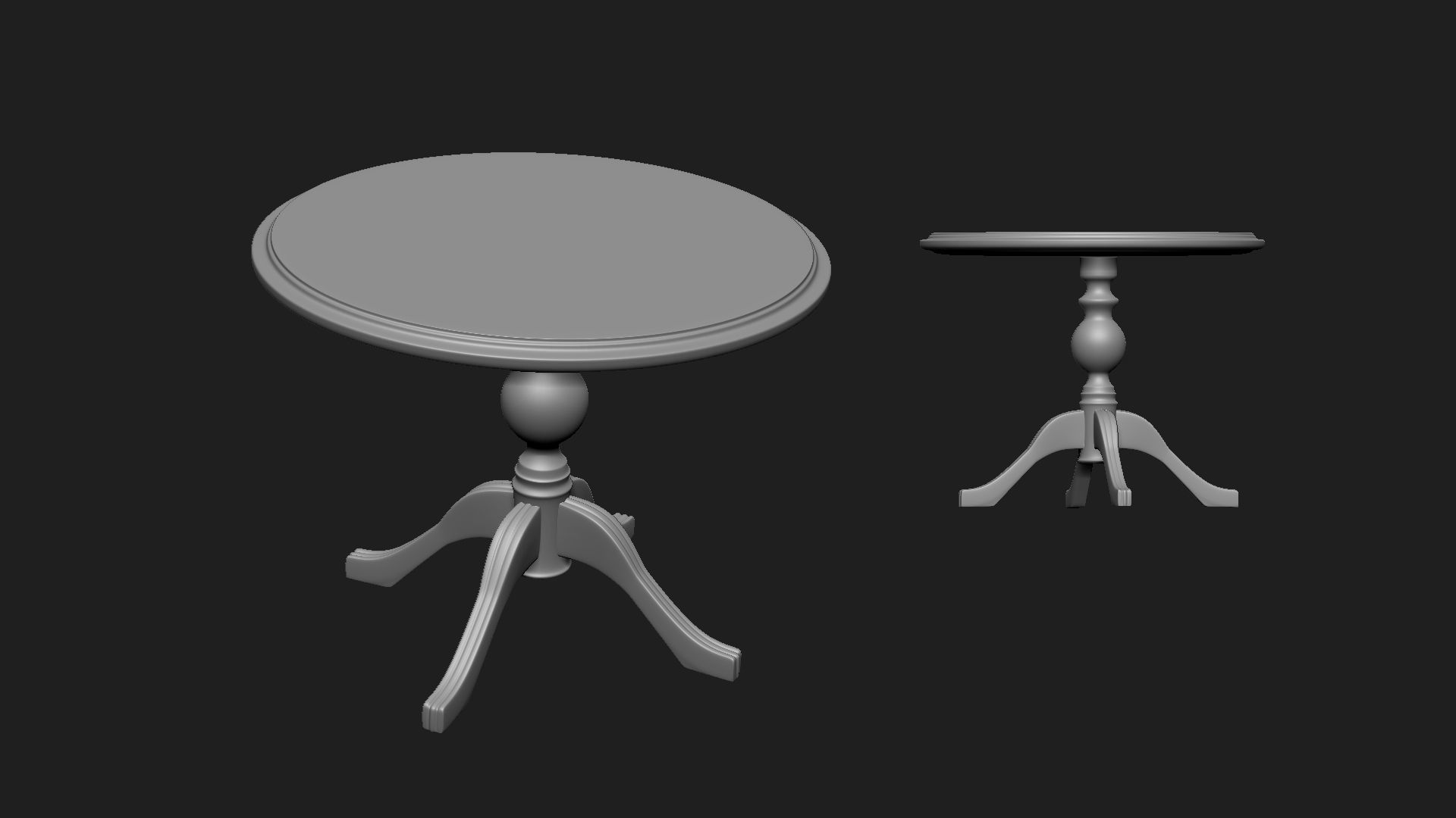 vintage table 5 Low-poly 3D model_4