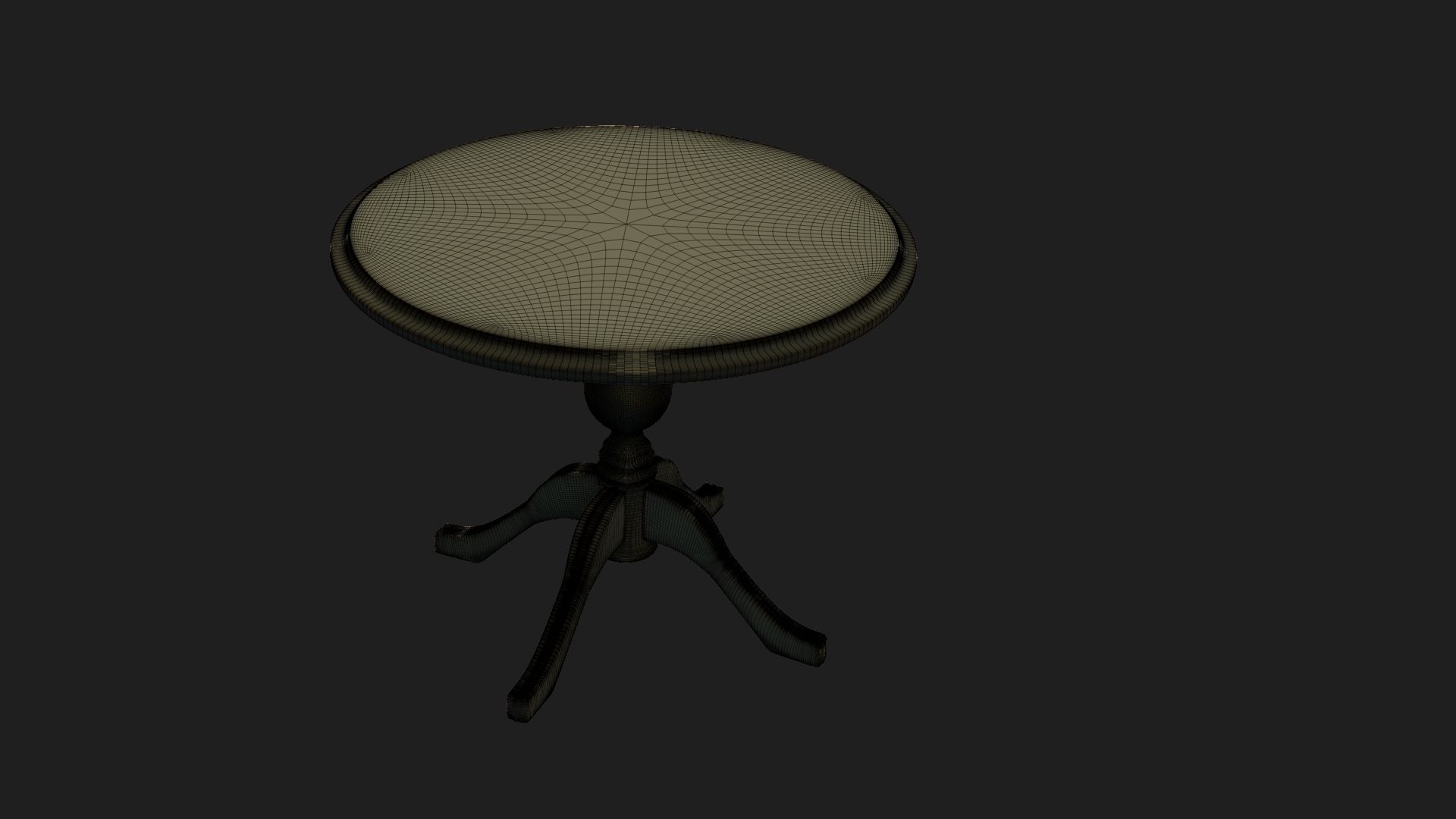 vintage table 5 Low-poly 3D model_3
