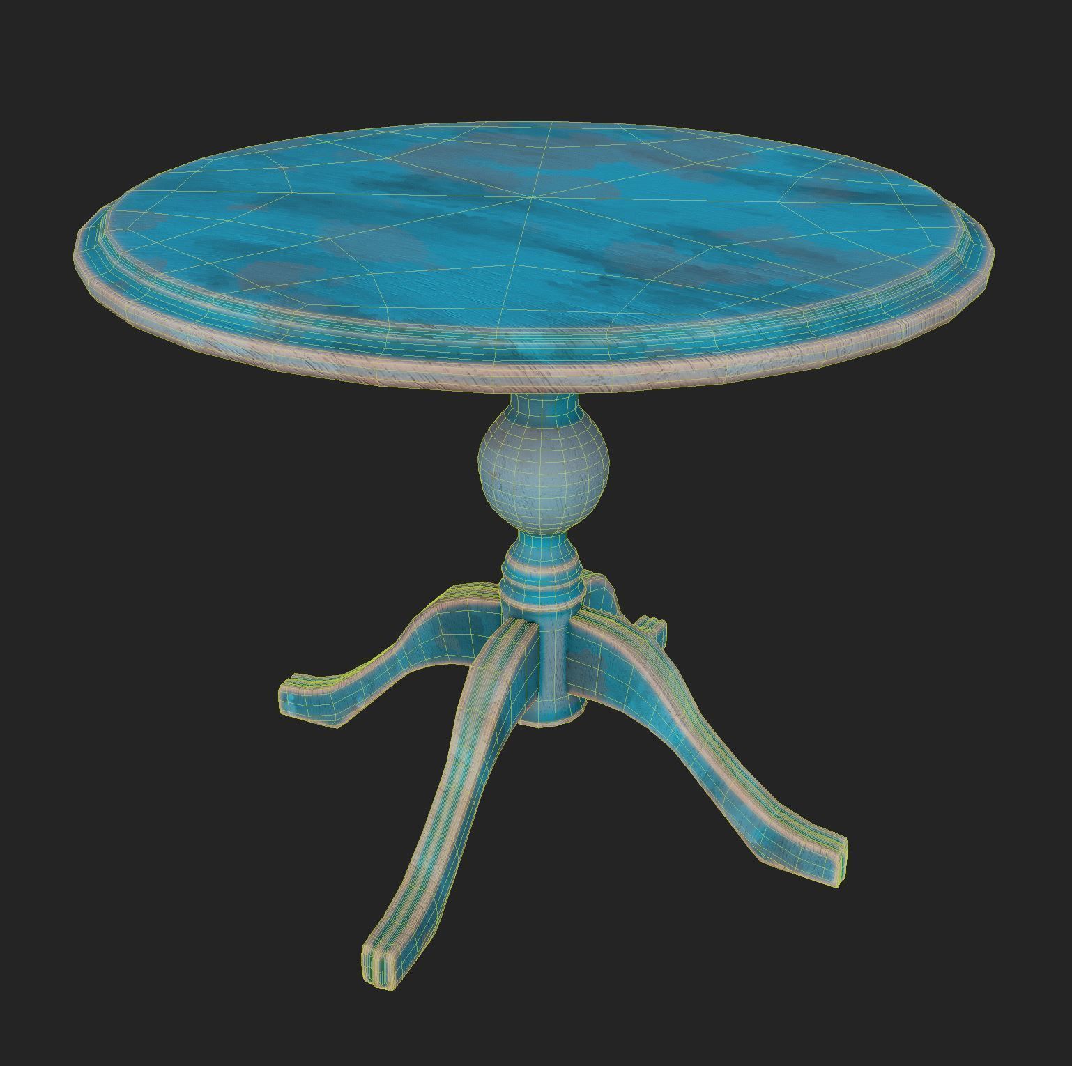 vintage table 5 Low-poly 3D model_1