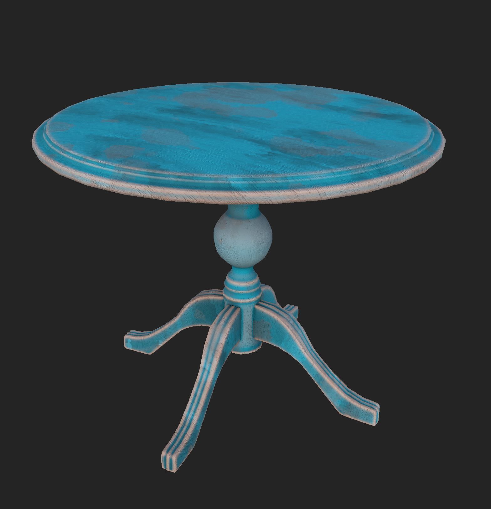 vintage table 5 Low-poly 3D model_5