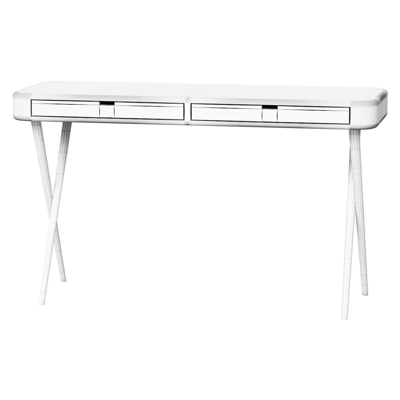 Vanity Console - Canna Di Fucile Walnut 3D model_1