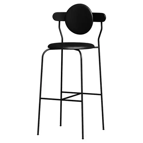 Planet Bar Stool - Leather Vegan Black