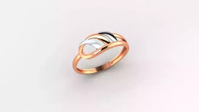 Wave Lines Ultra light wt minimalist Plain Gold Ring 3dm stl