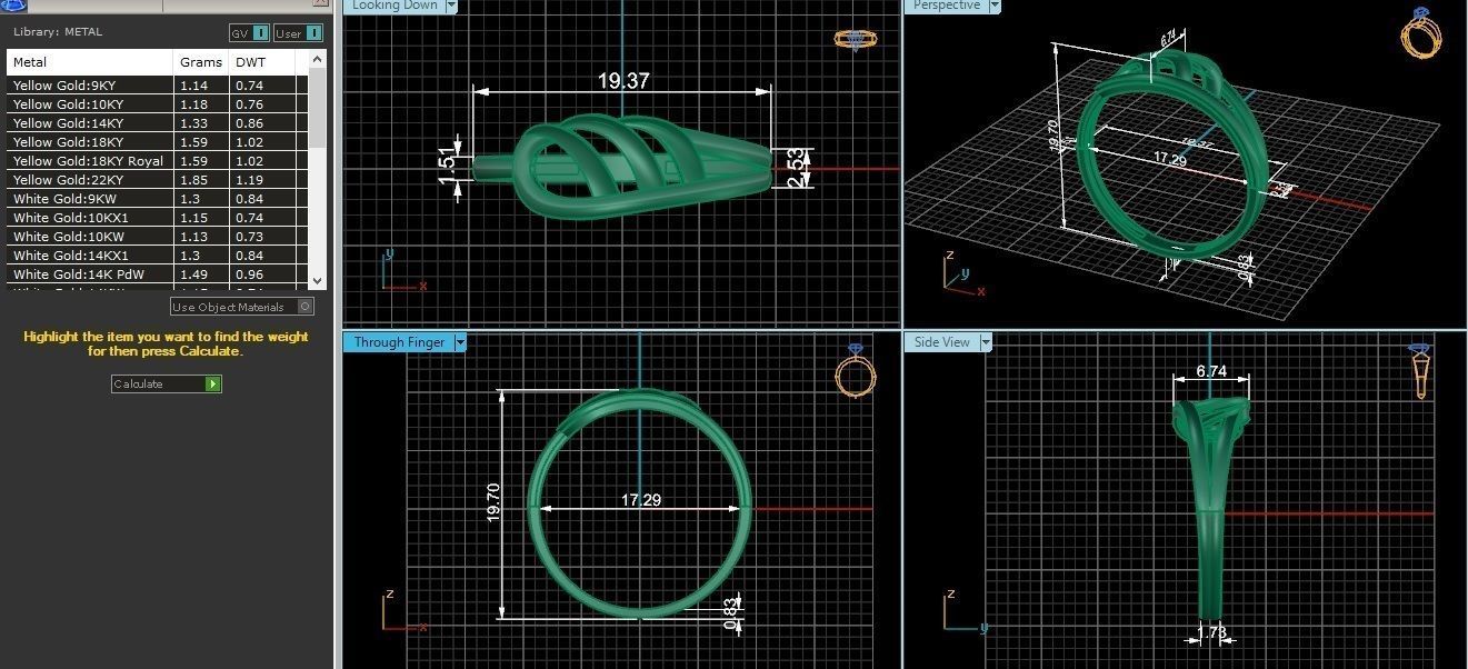 Wave Lines Ultra light wt minimalist Plain Gold Ring 3dm stl 3D print model_3