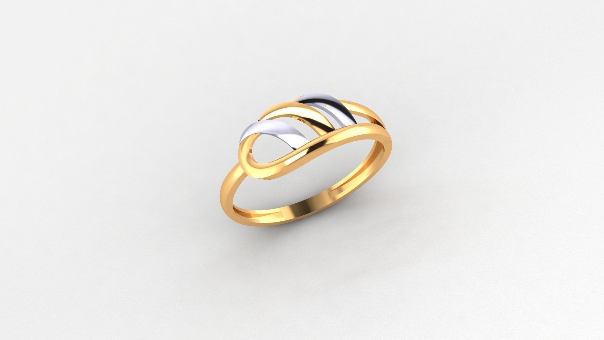 Wave Lines Ultra light wt minimalist Plain Gold Ring 3dm stl 3D print model_1