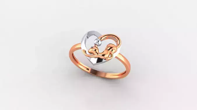 Melted Heart Ultra light wt minimalist Plain Gold Ring 3dm stl 3D print model