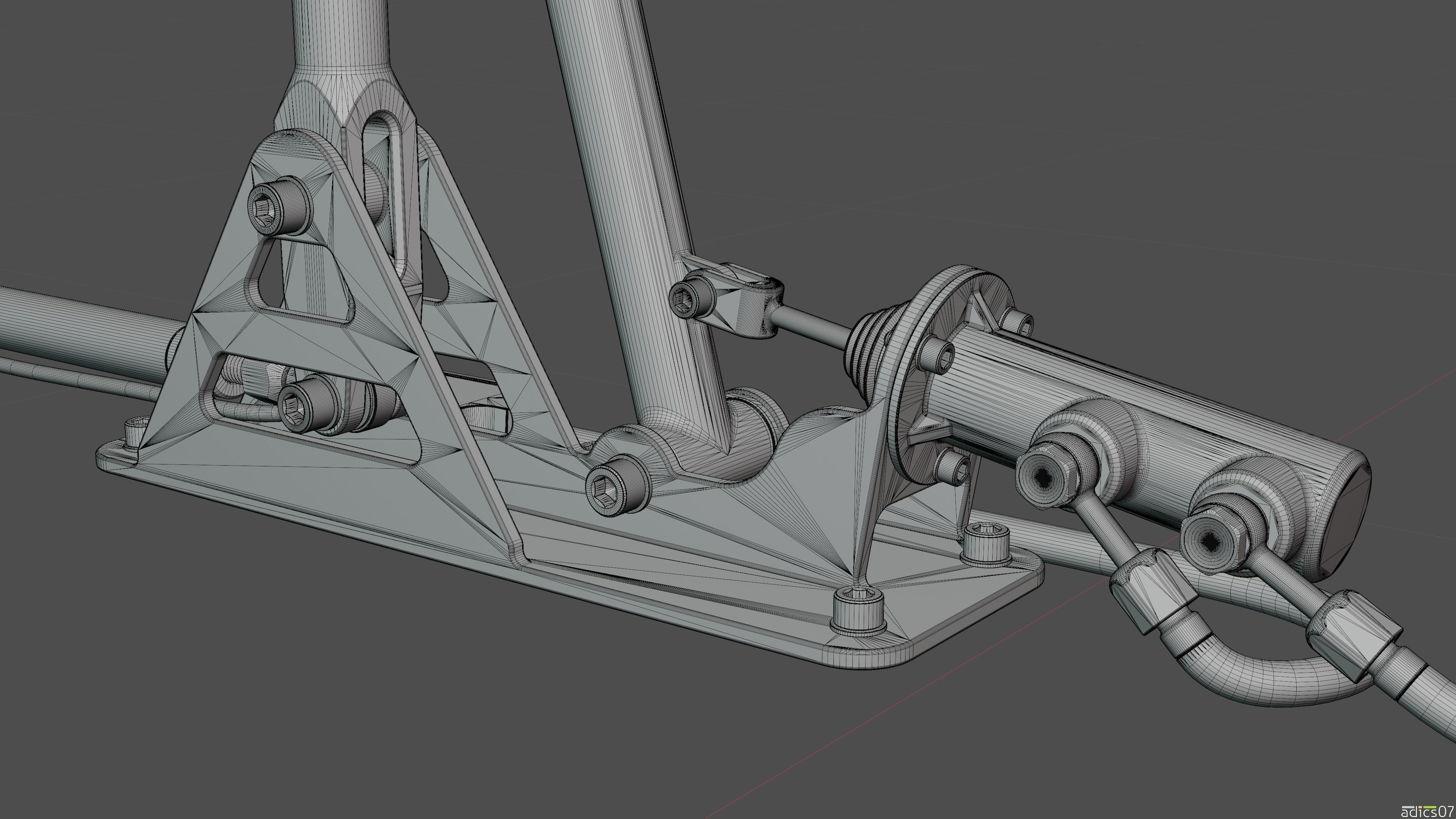 Highpoly steering wheel gearshift and handbrake for rally car 3D model_32