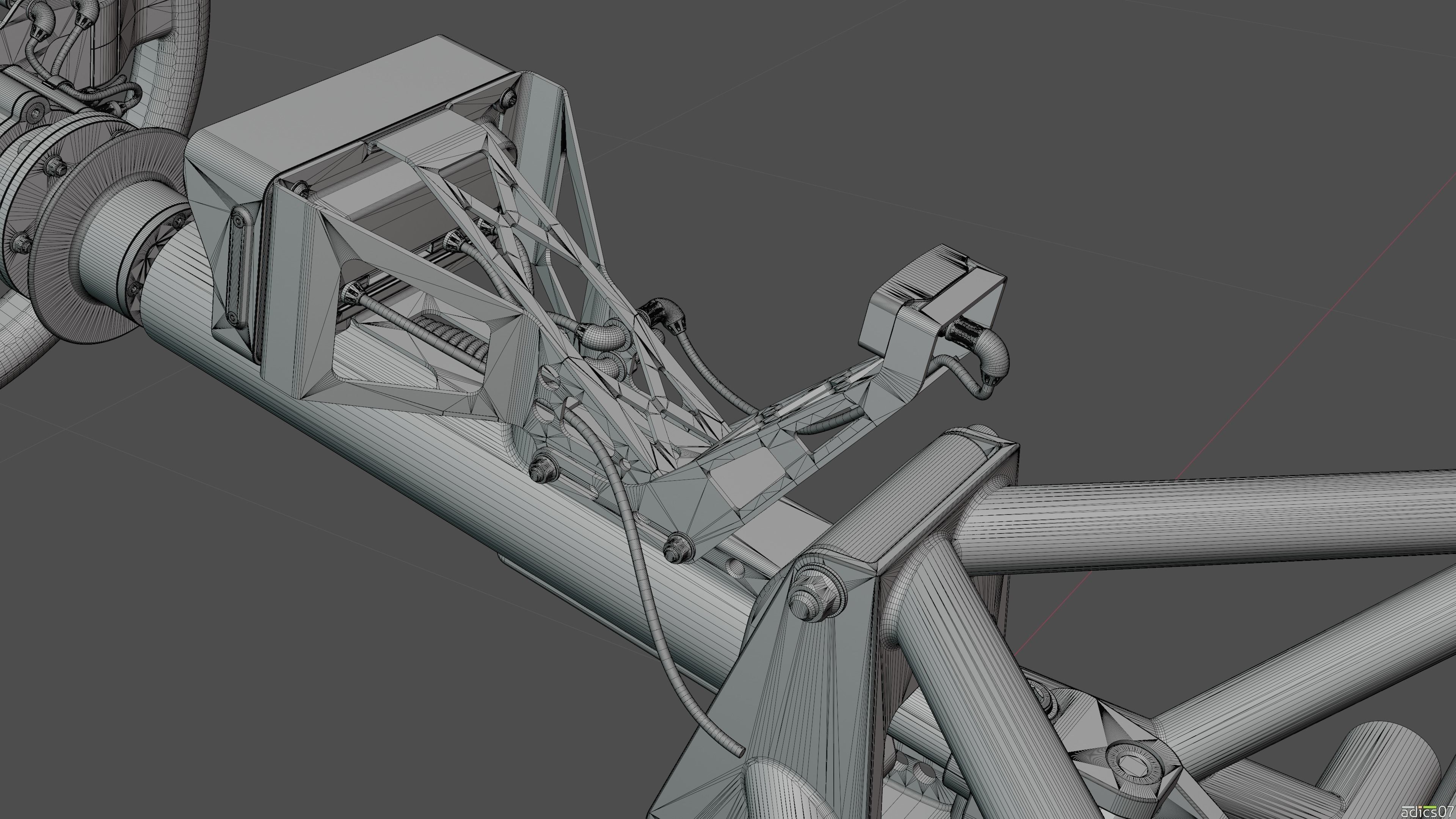 Highpoly steering wheel gearshift and handbrake for rally car 3D model_30