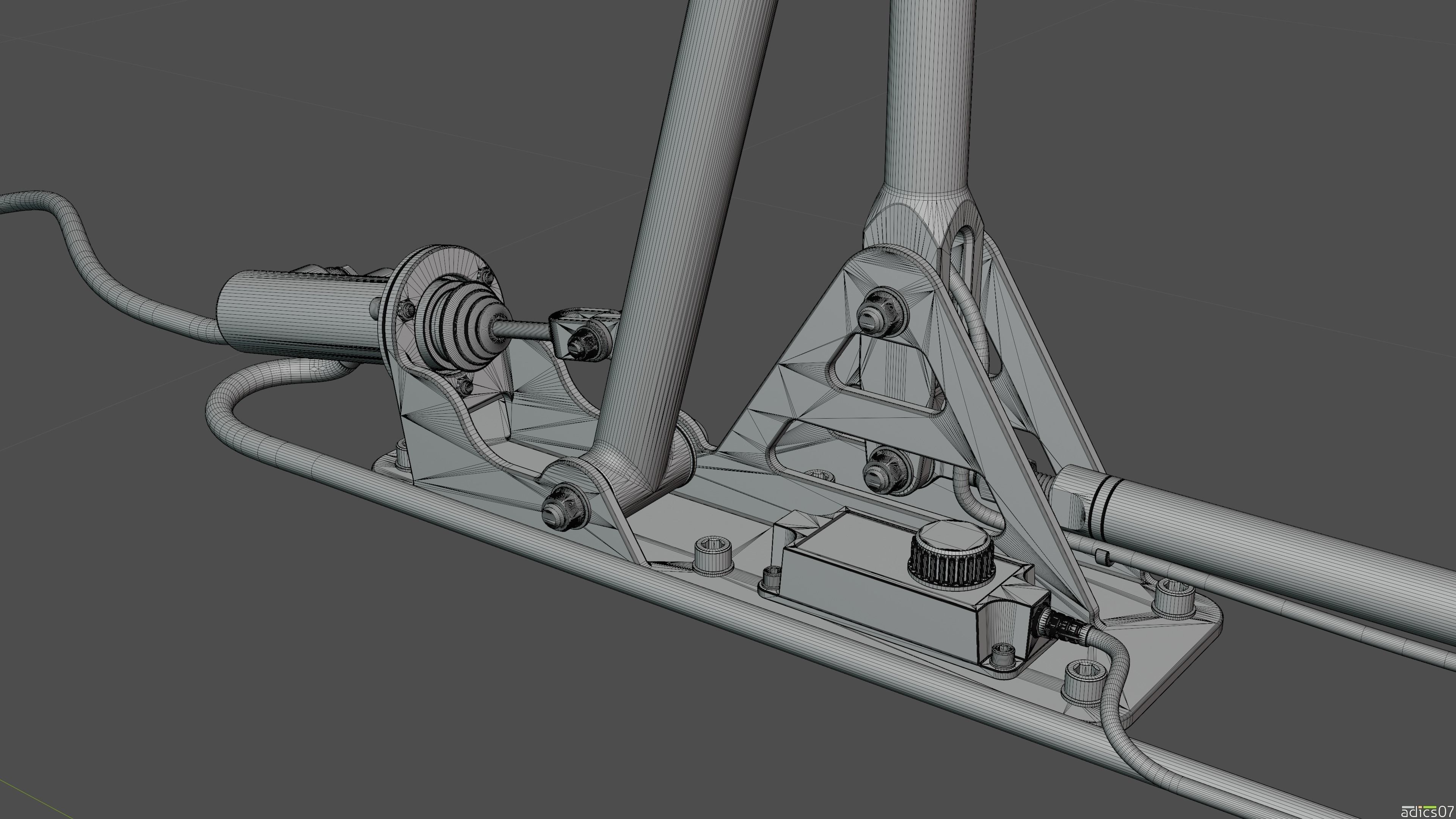 Highpoly steering wheel gearshift and handbrake for rally car 3D model_31