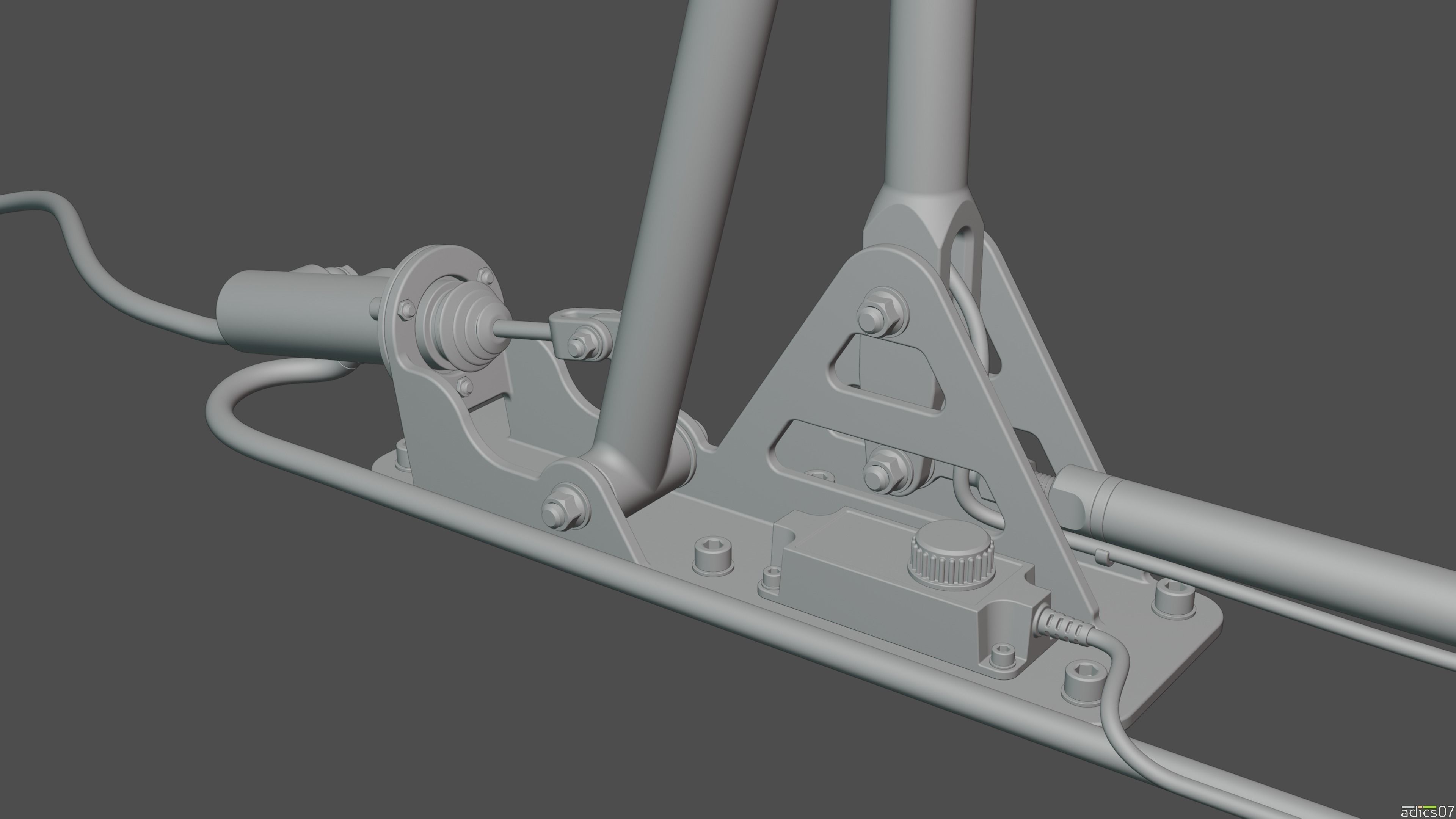 Highpoly steering wheel gearshift and handbrake for rally car 3D model_20