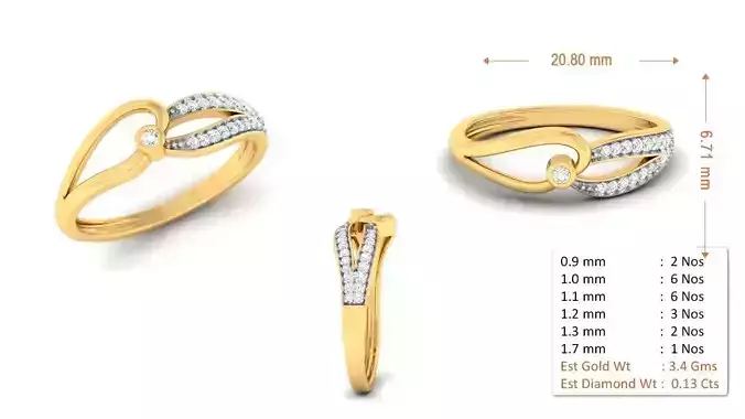 Diamond Ring for Women 3D print model