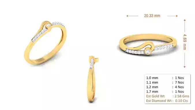 Diamond Ring for Women 3D print model