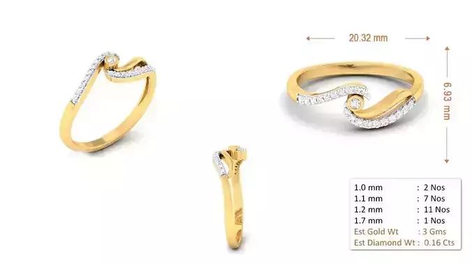 Diamond Ring for Women 3D print model