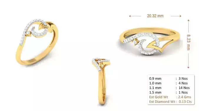 Diamond Ring for Women 3D print model
