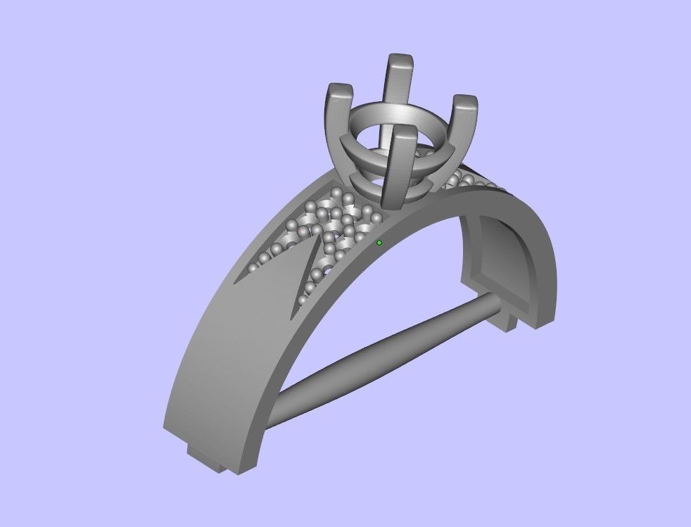 Womens Two piece solitaire ring 3D print model_2