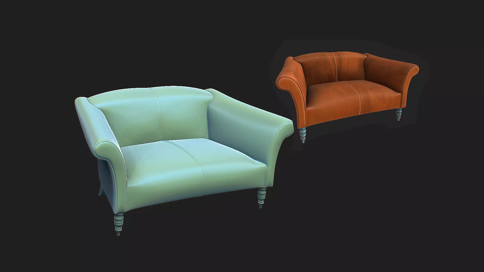 sofa  stylized Low-poly 3D model_0