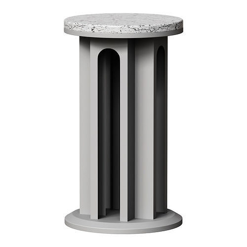 Arcolor 3976 Side Table - Grey Carrara 3D model