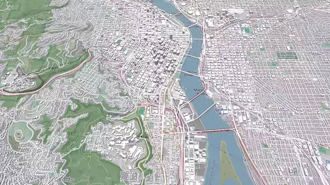 Cityscape Portland USA  3D model