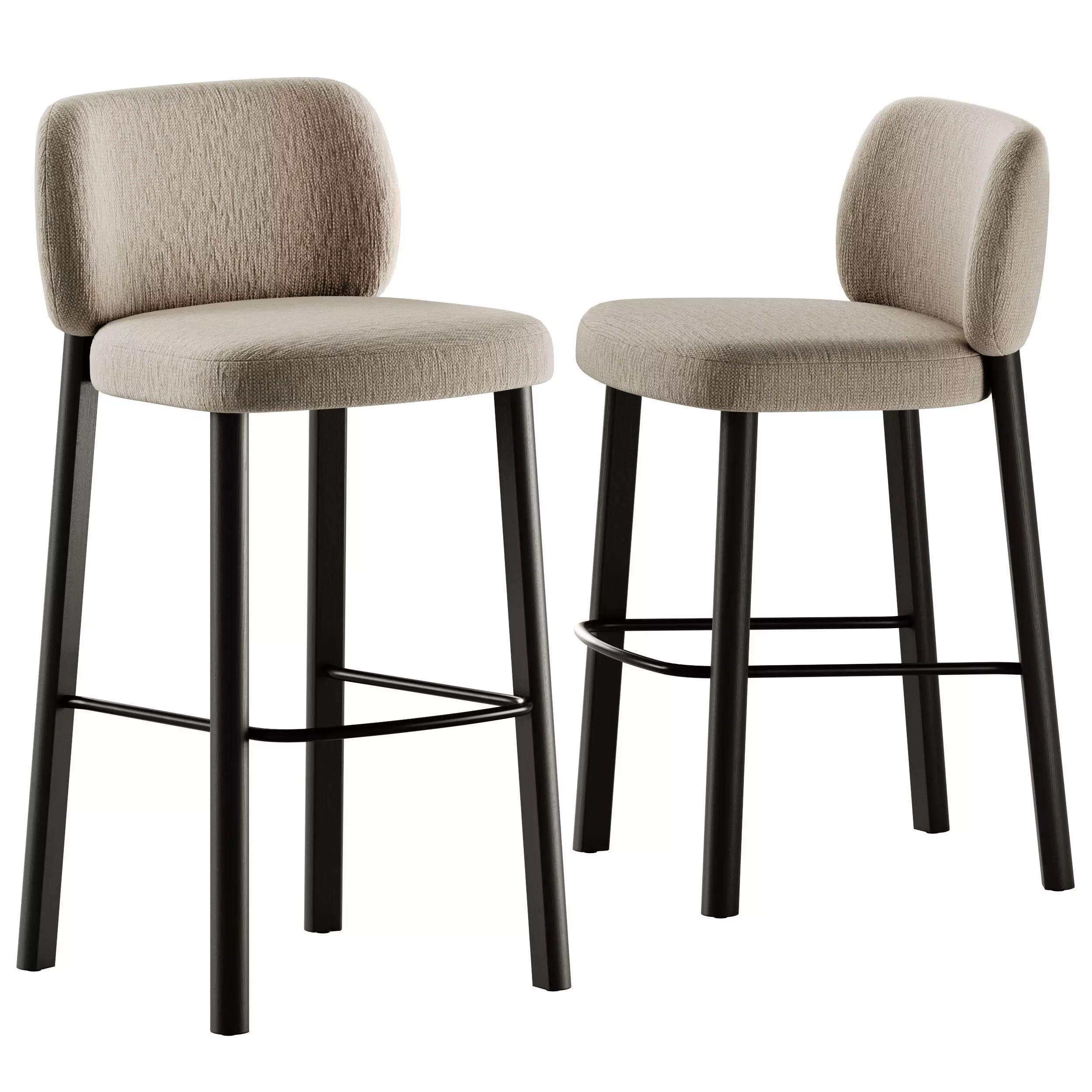 Aretha Fabric barstool by Bross 3D model