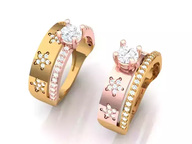 Womens Two piece solitaire ring