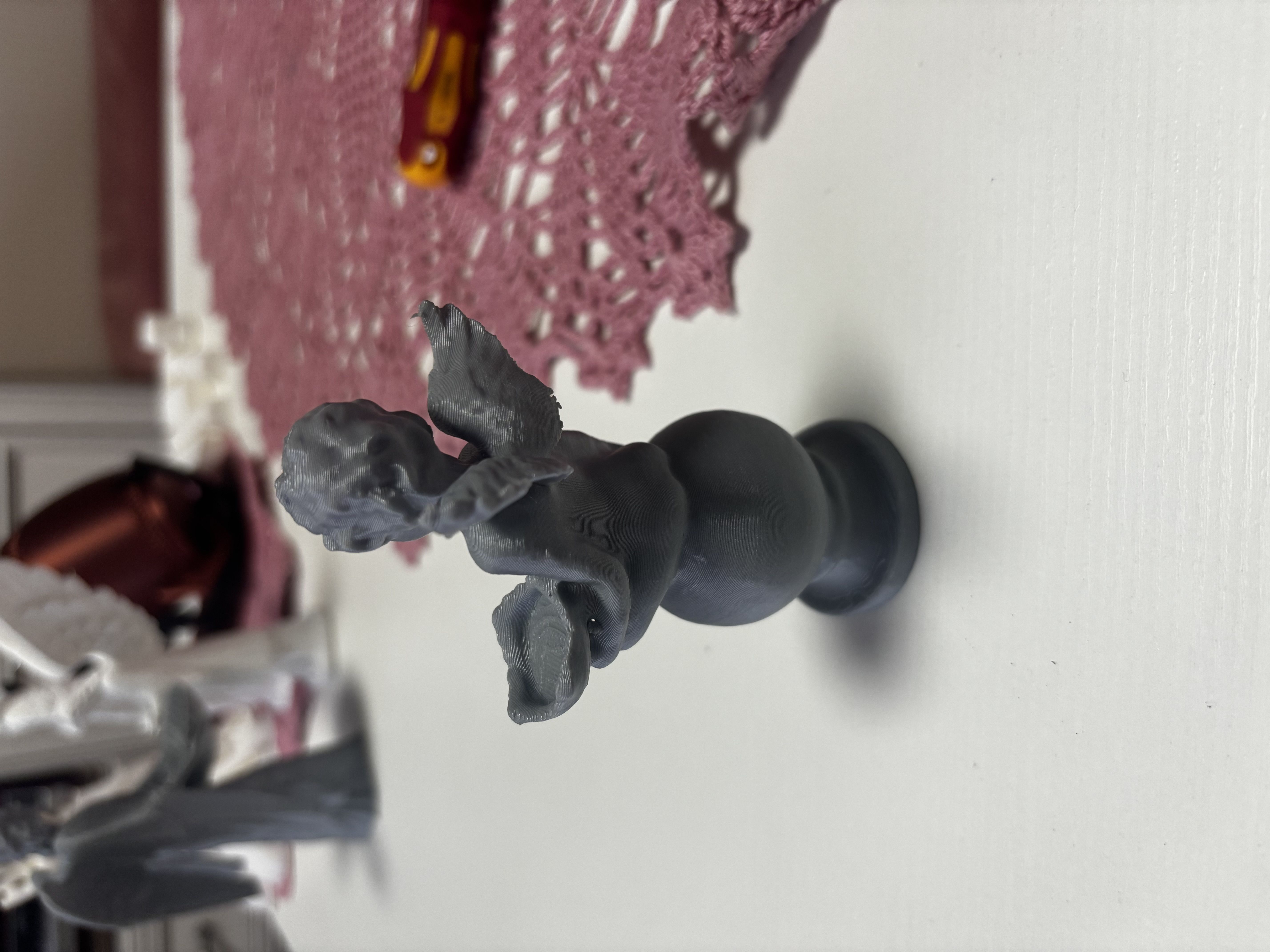 Baby angel with wings sculpture 3D print model_1