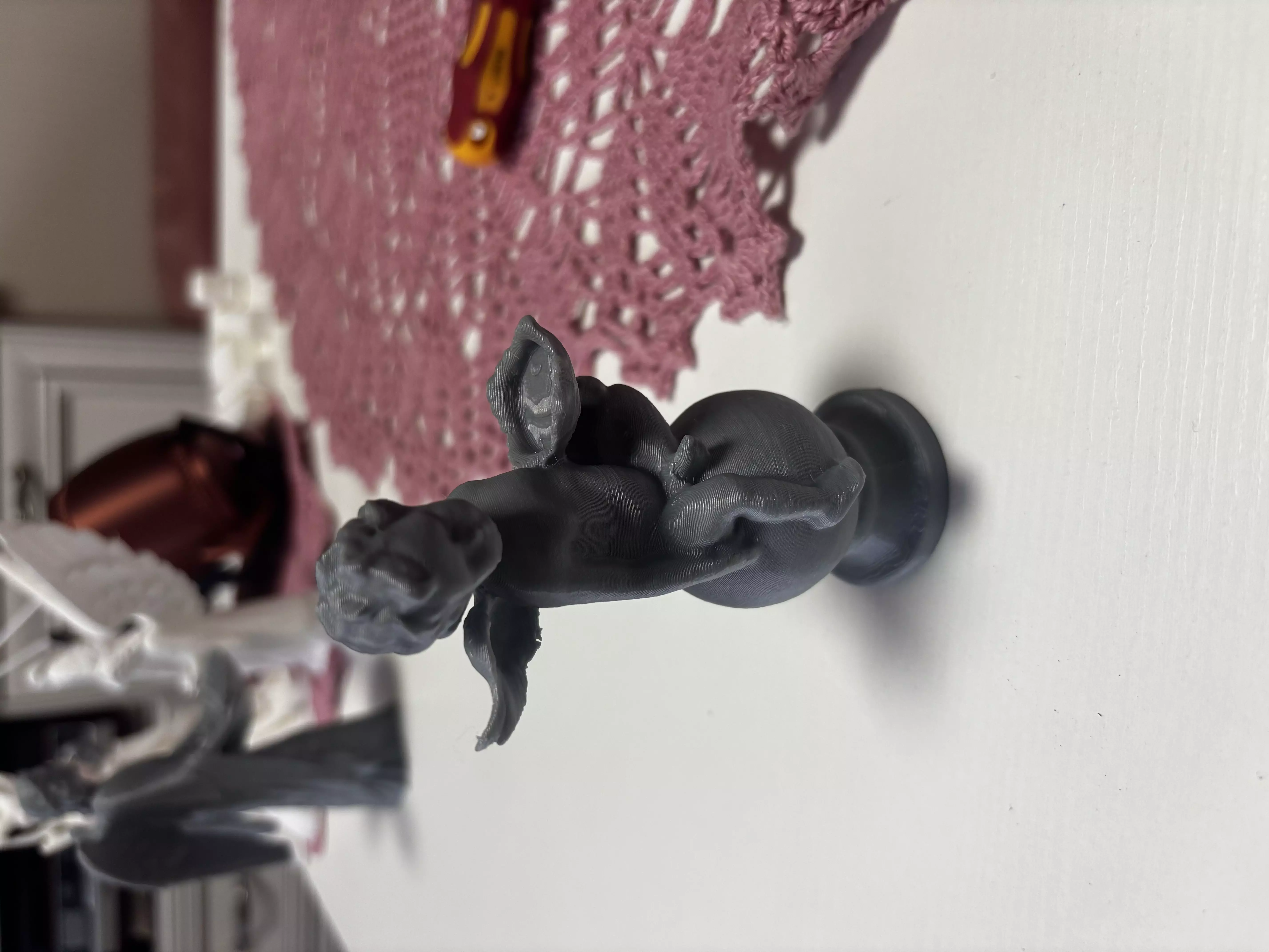 Baby angel with wings sculpture 3D print model_0