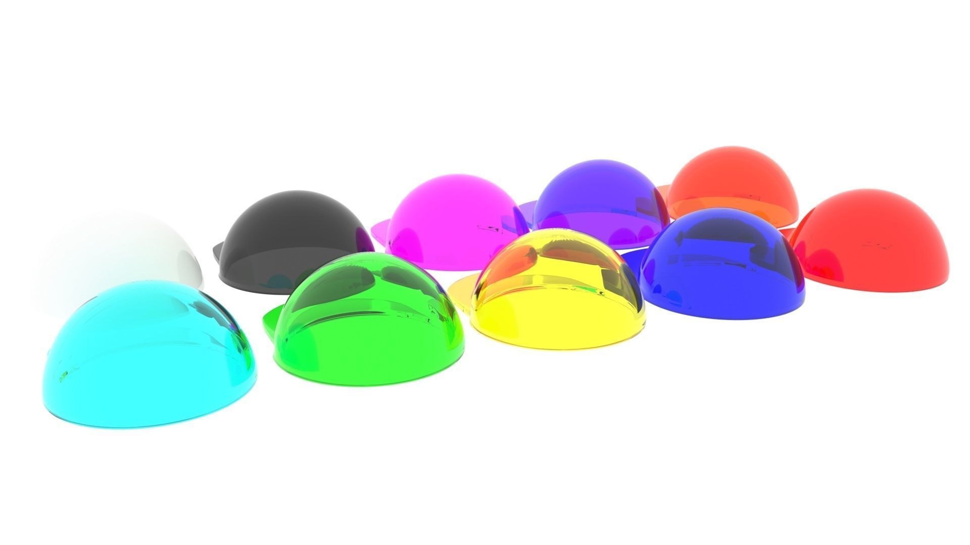 Colored Glass Lego Caps Set 3D model_11