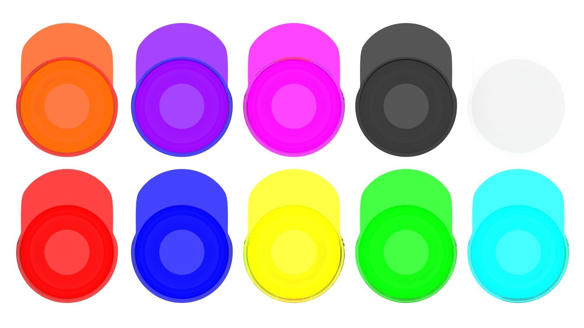 Colored Glass Lego Caps Set 3D model_17