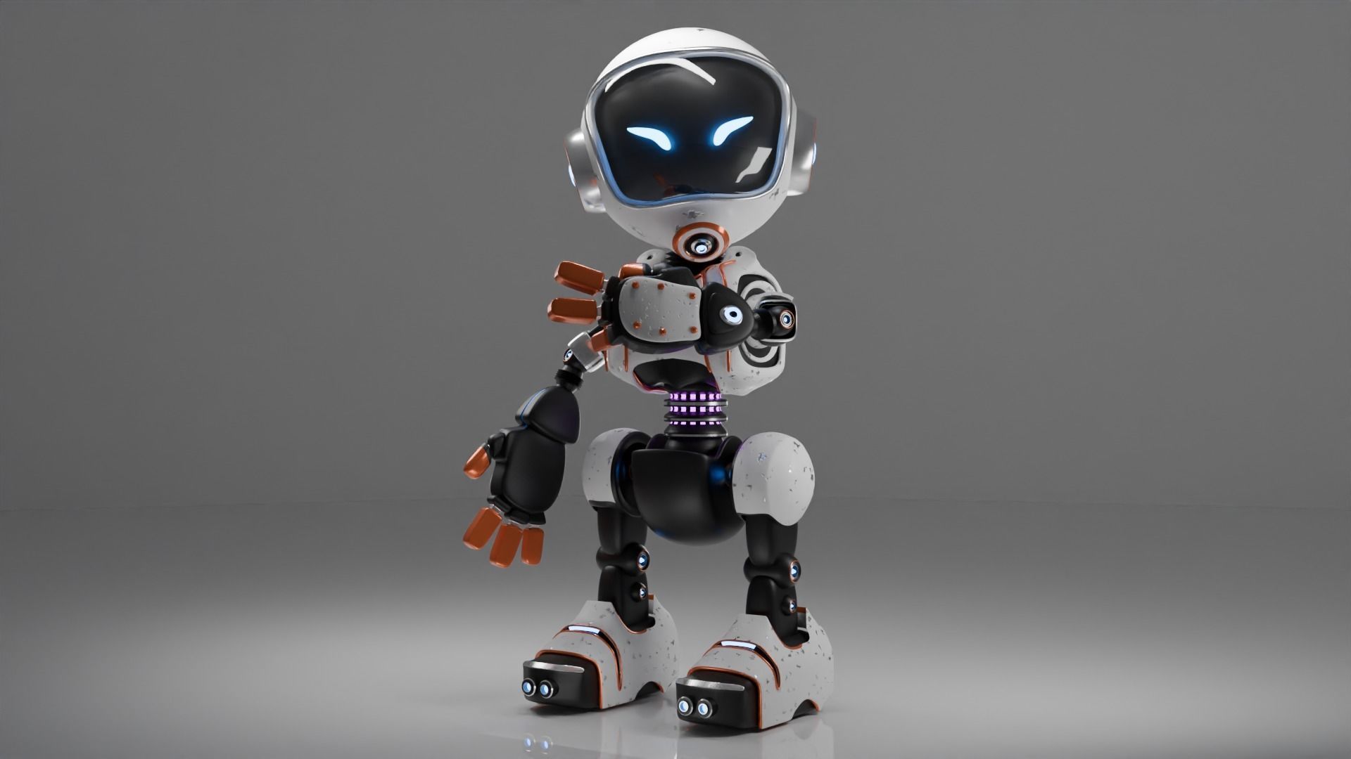 TOX-Info-X1 Mini Robot Low-poly 3D model_2