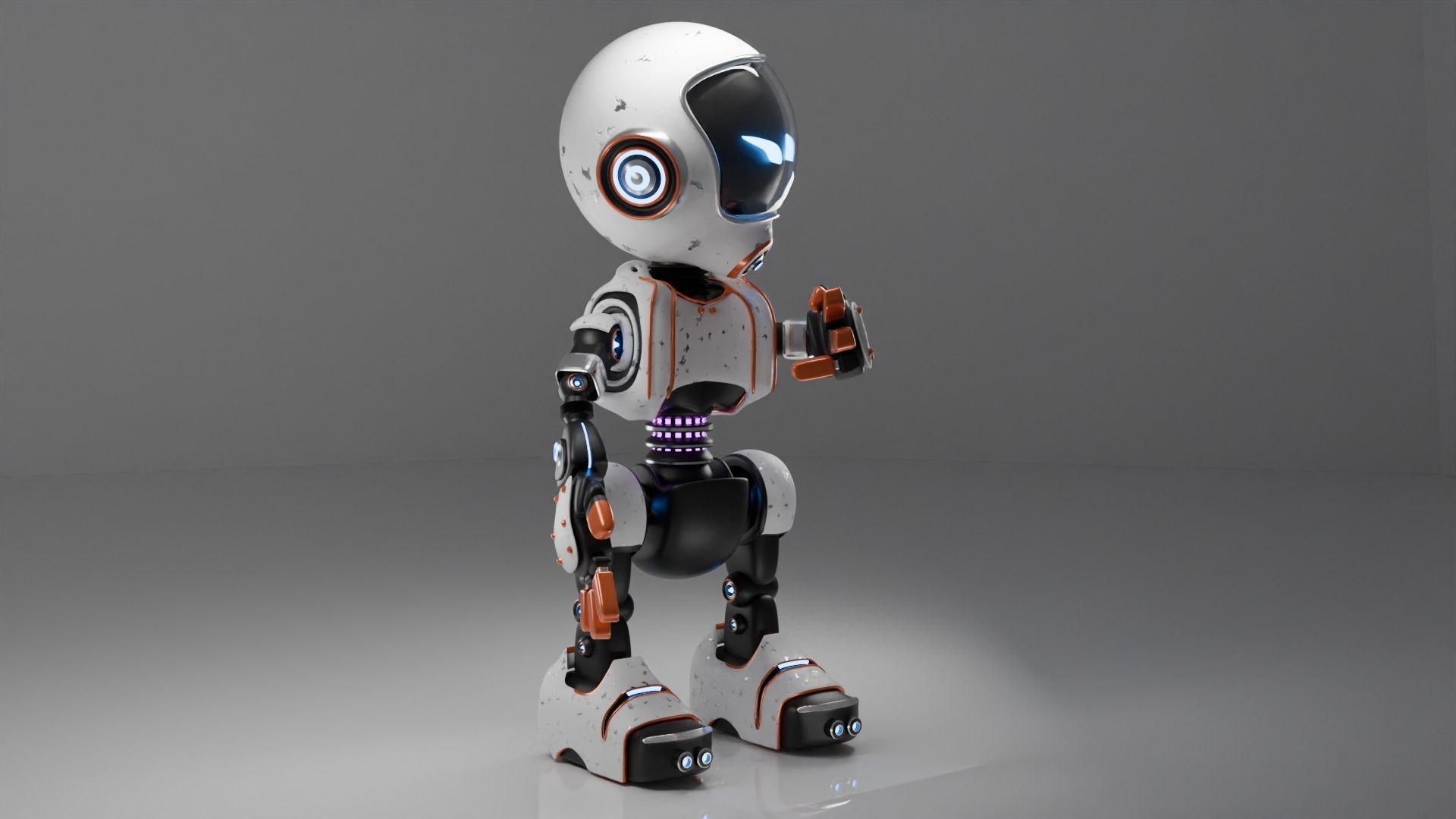 TOX-Info-X1 Mini Robot Low-poly 3D model_7