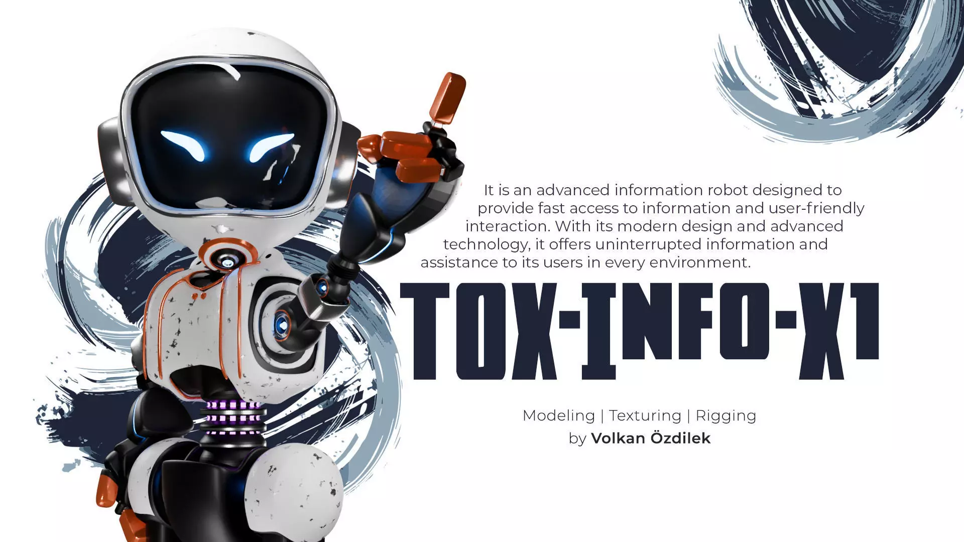 TOX-Info-X1 Mini Robot Low-poly 3D model_0