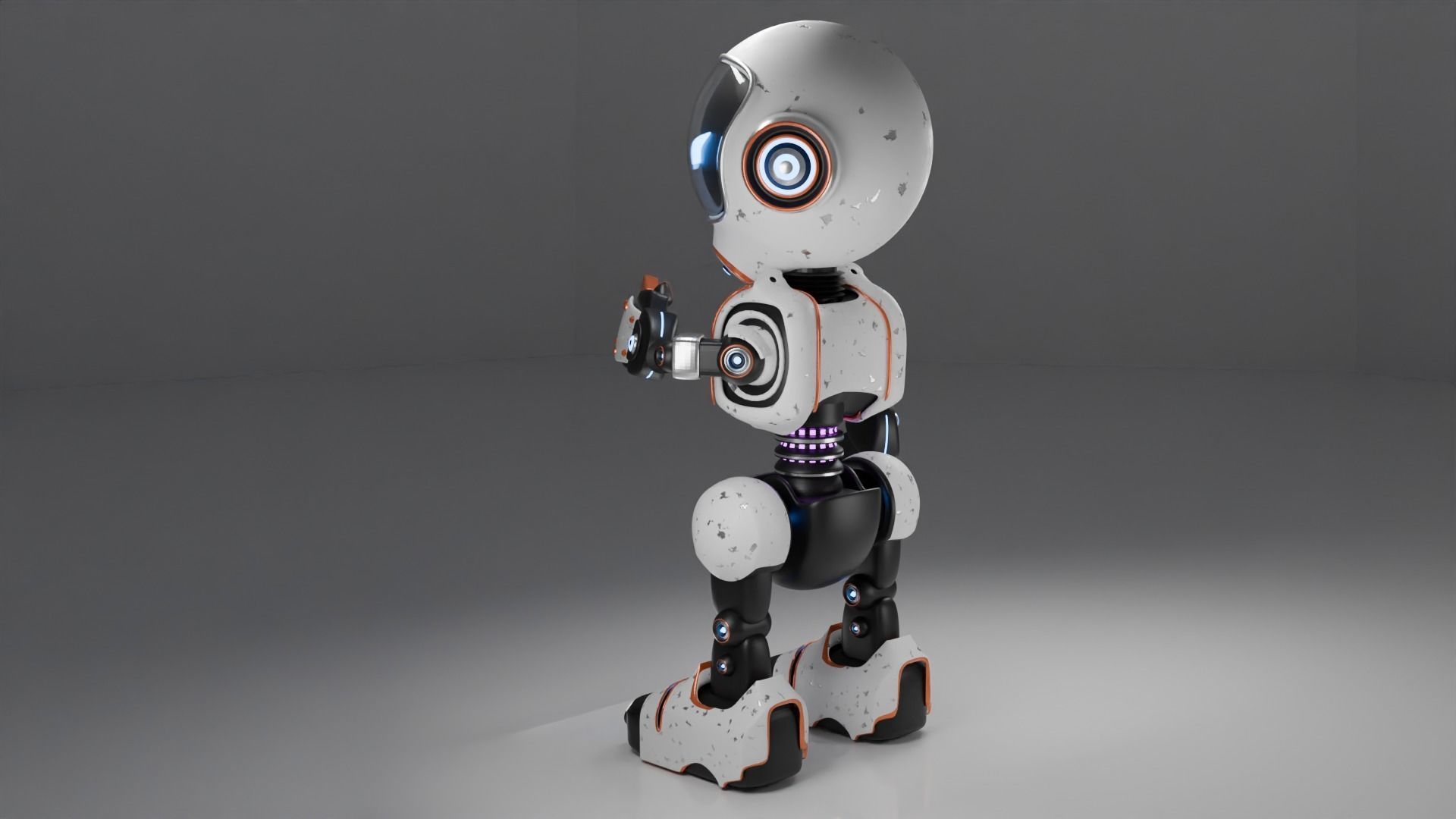TOX-Info-X1 Mini Robot Low-poly 3D model_1