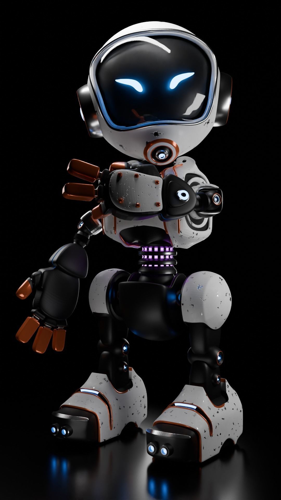 TOX-Info-X1 Mini Robot Low-poly 3D model_4