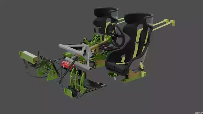 Highpoly Rally car interior parts