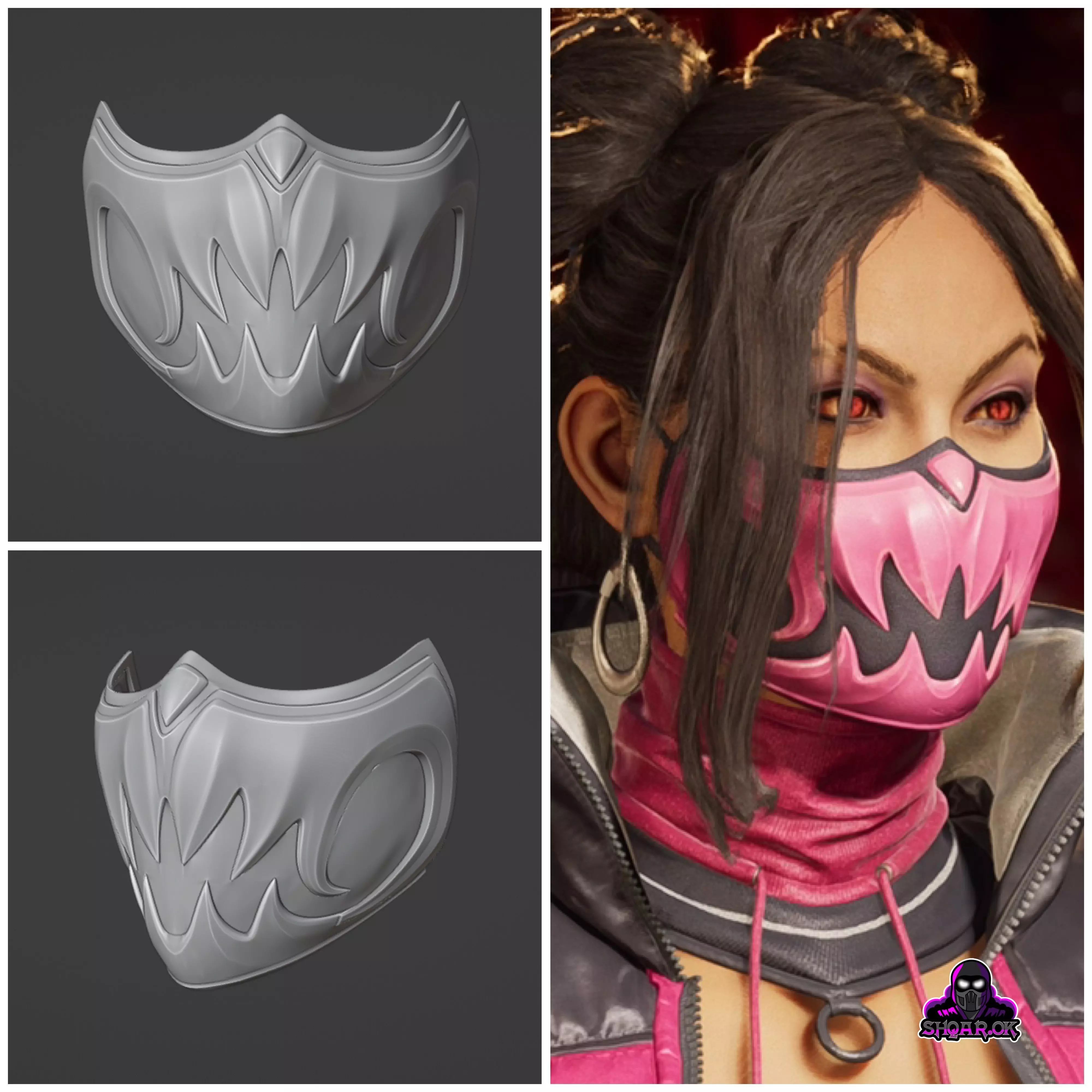 Mileena mask  from MK1 -  Hungry Hipster 3D print model_0