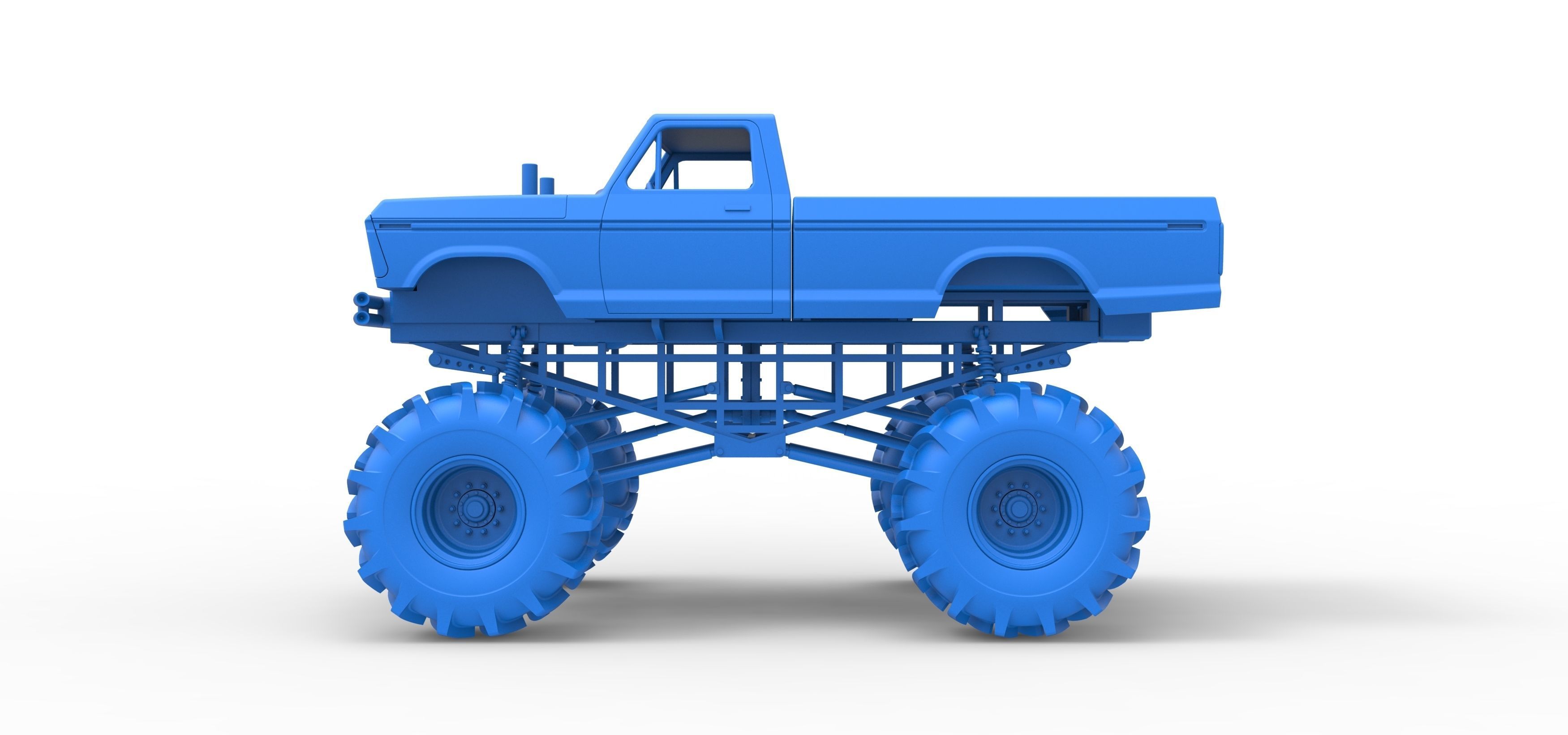 Redneck Rave Mud truck Scale 1 to 25 3D print model_26