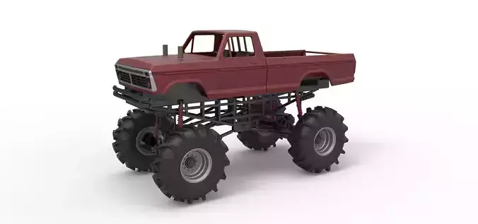 Redneck Rave Mud truck Scale 1 to 25 3D print model