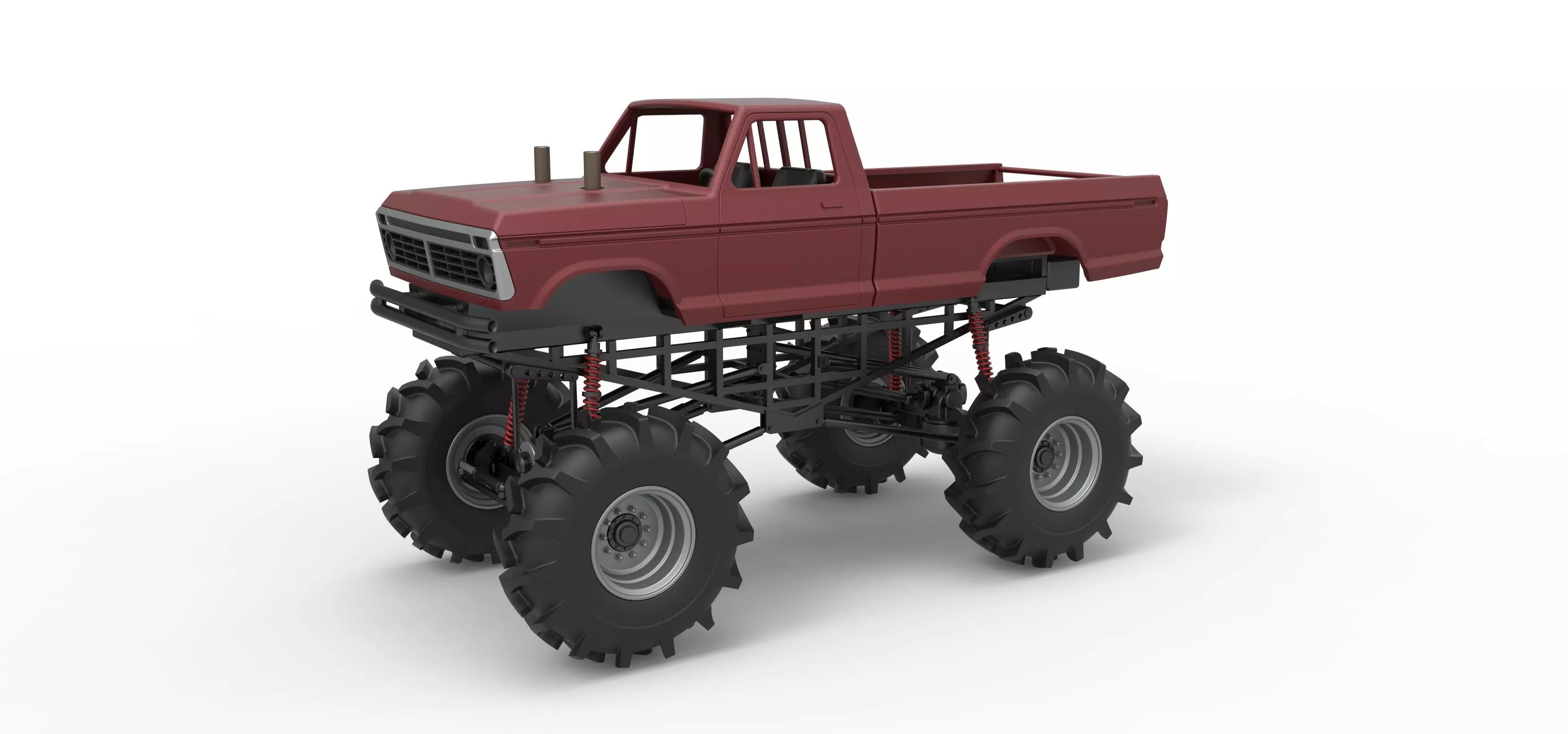 Redneck Rave Mud truck Scale 1 to 25 3D print model_0