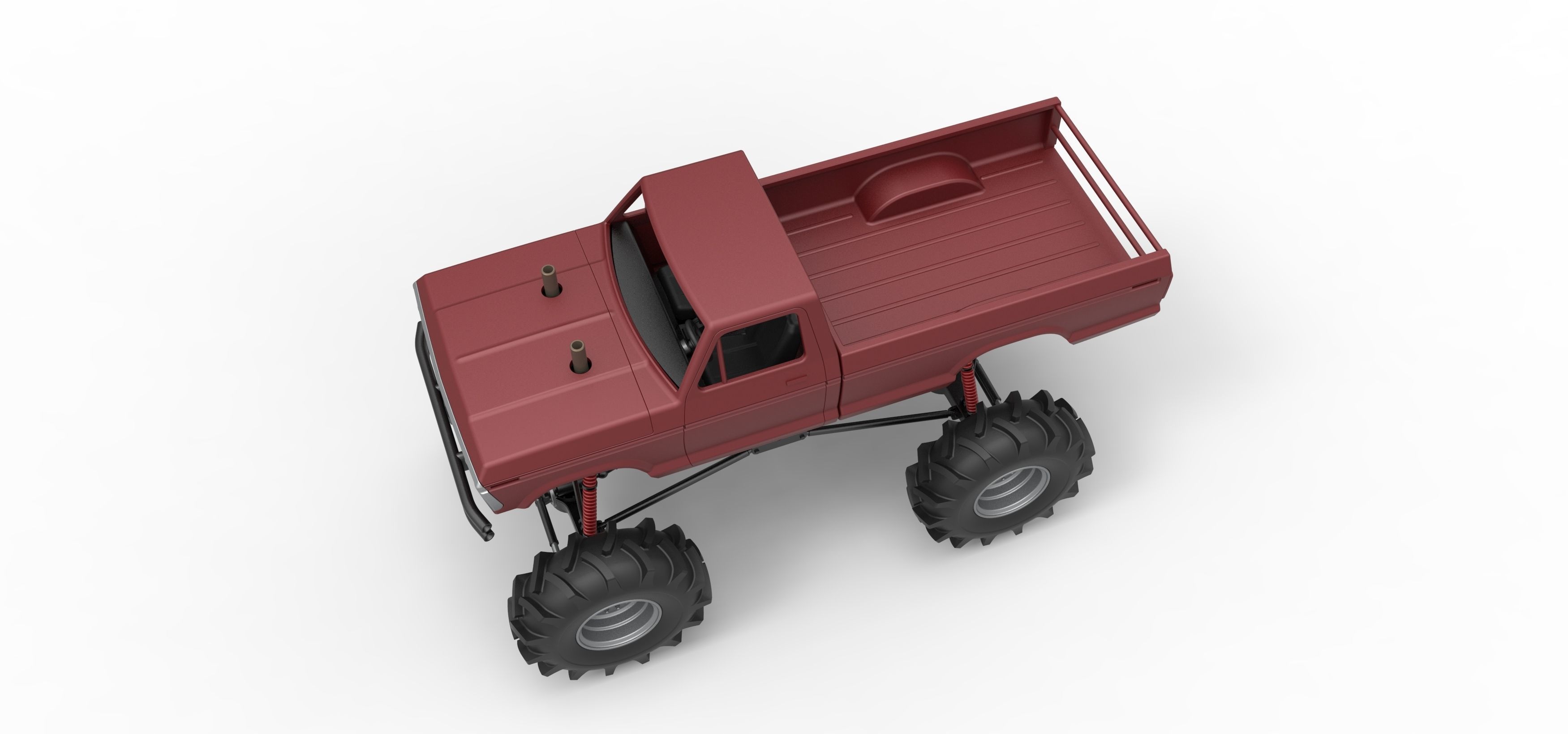 Redneck Rave Mud truck Scale 1 to 25 3D print model_4