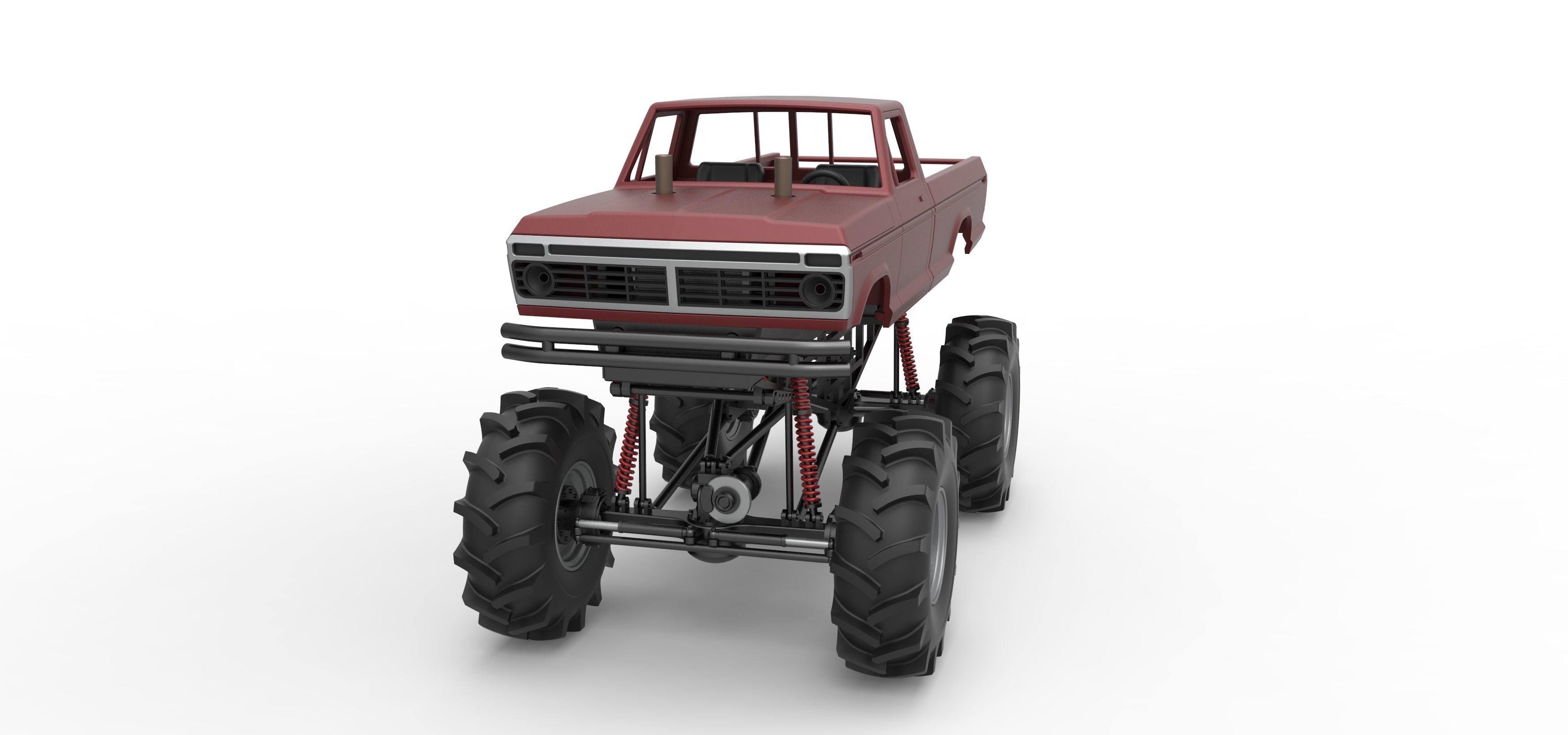 Redneck Rave Mud truck Scale 1 to 25 3D print model_5