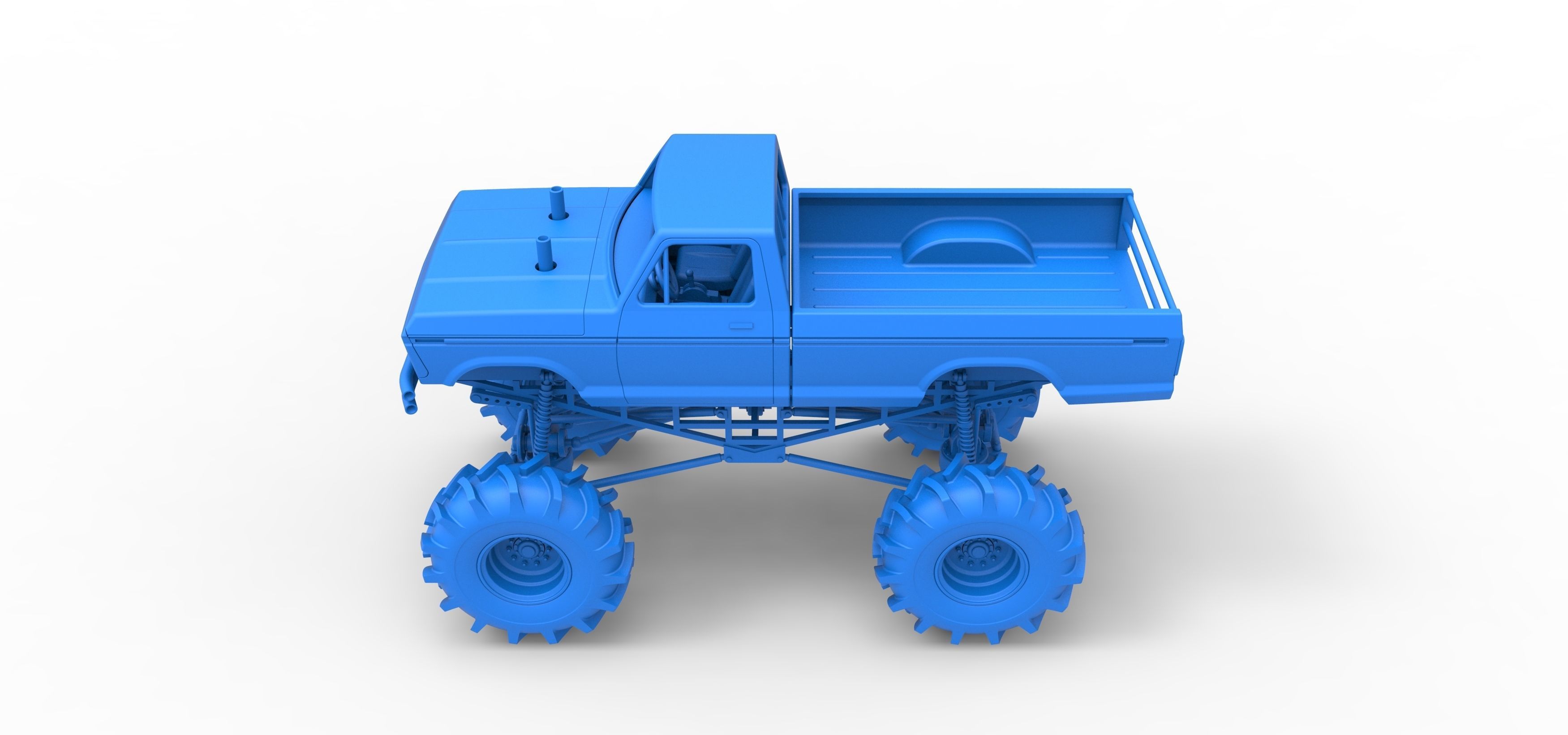 Redneck Rave Mud truck Scale 1 to 25 3D print model_27