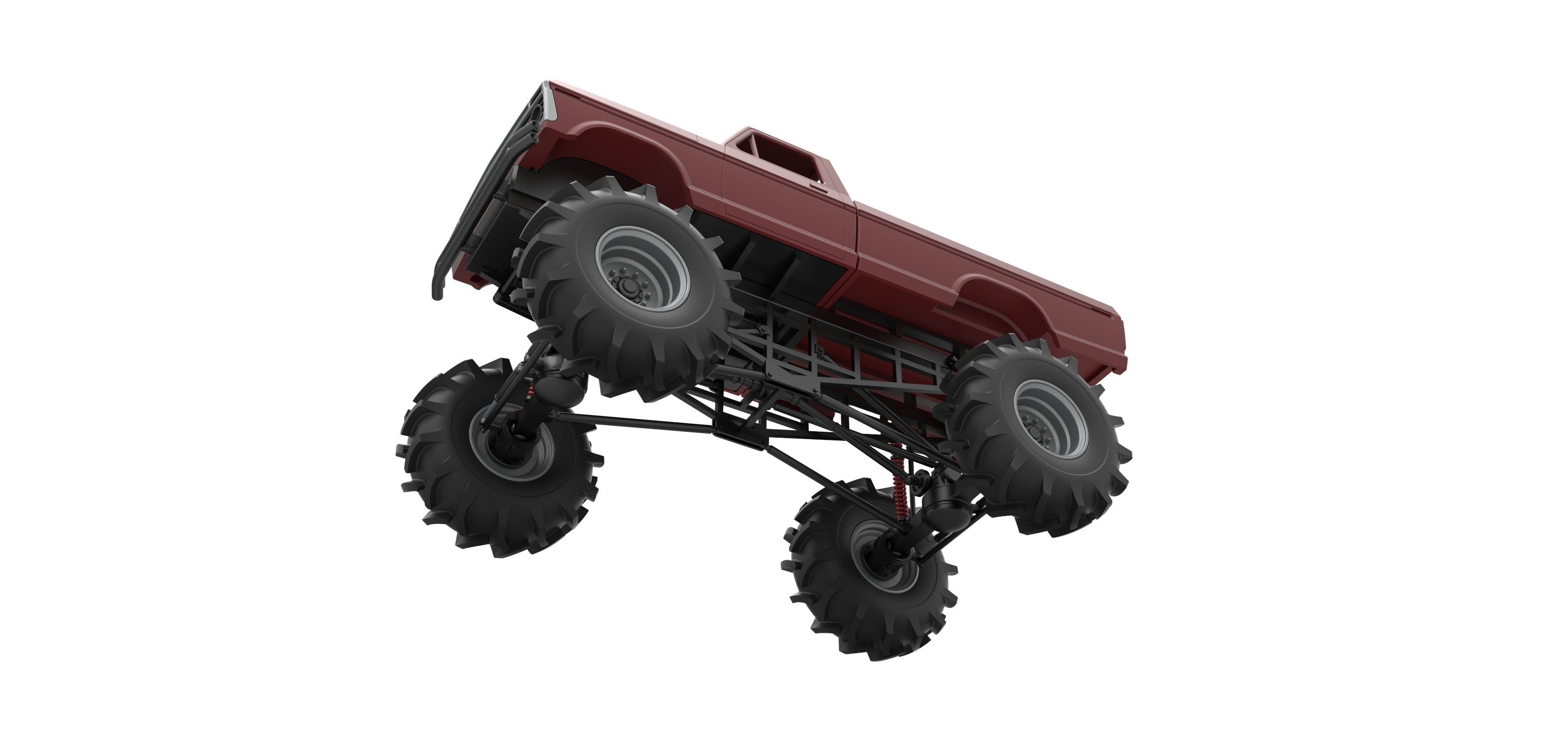 Redneck Rave Mud truck Scale 1 to 25 3D print model_3
