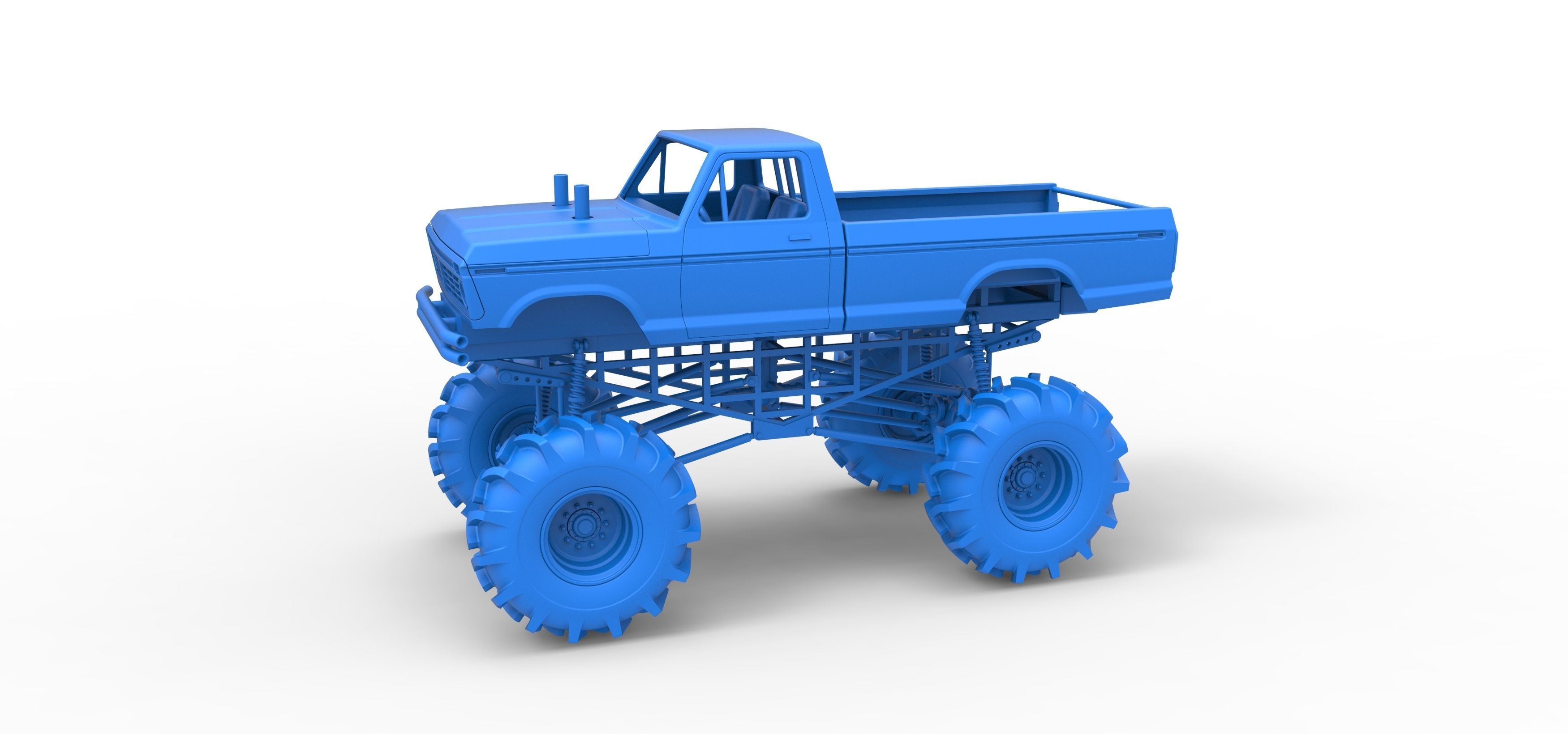 Redneck Rave Mud truck Scale 1 to 25 3D print model_18