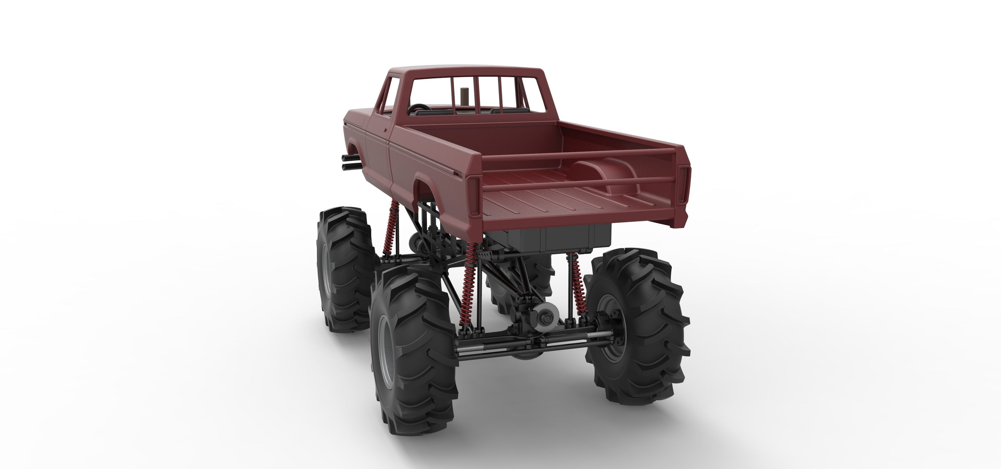 Redneck Rave Mud truck Scale 1 to 25 3D print model_14