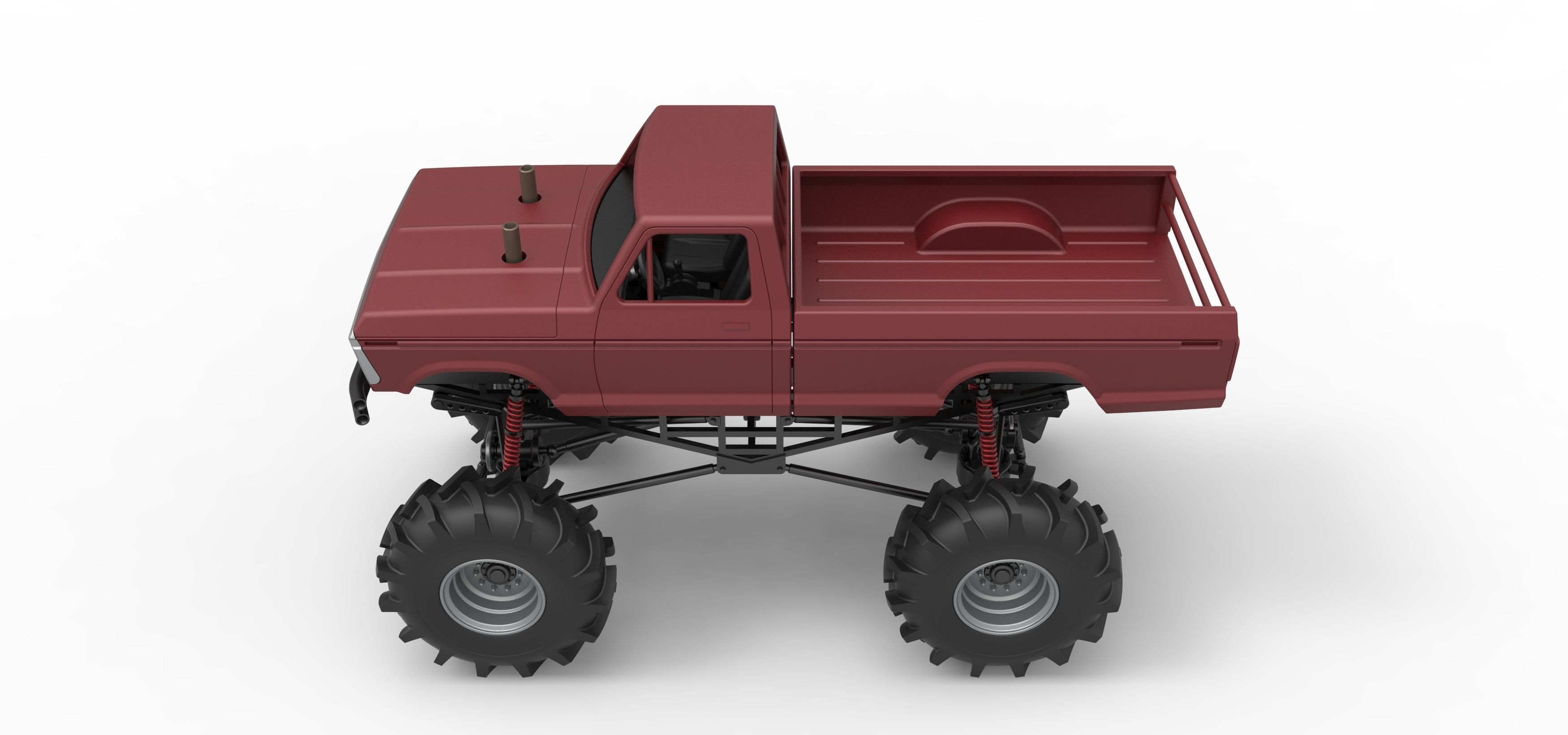 Redneck Rave Mud truck Scale 1 to 25 3D print model_10