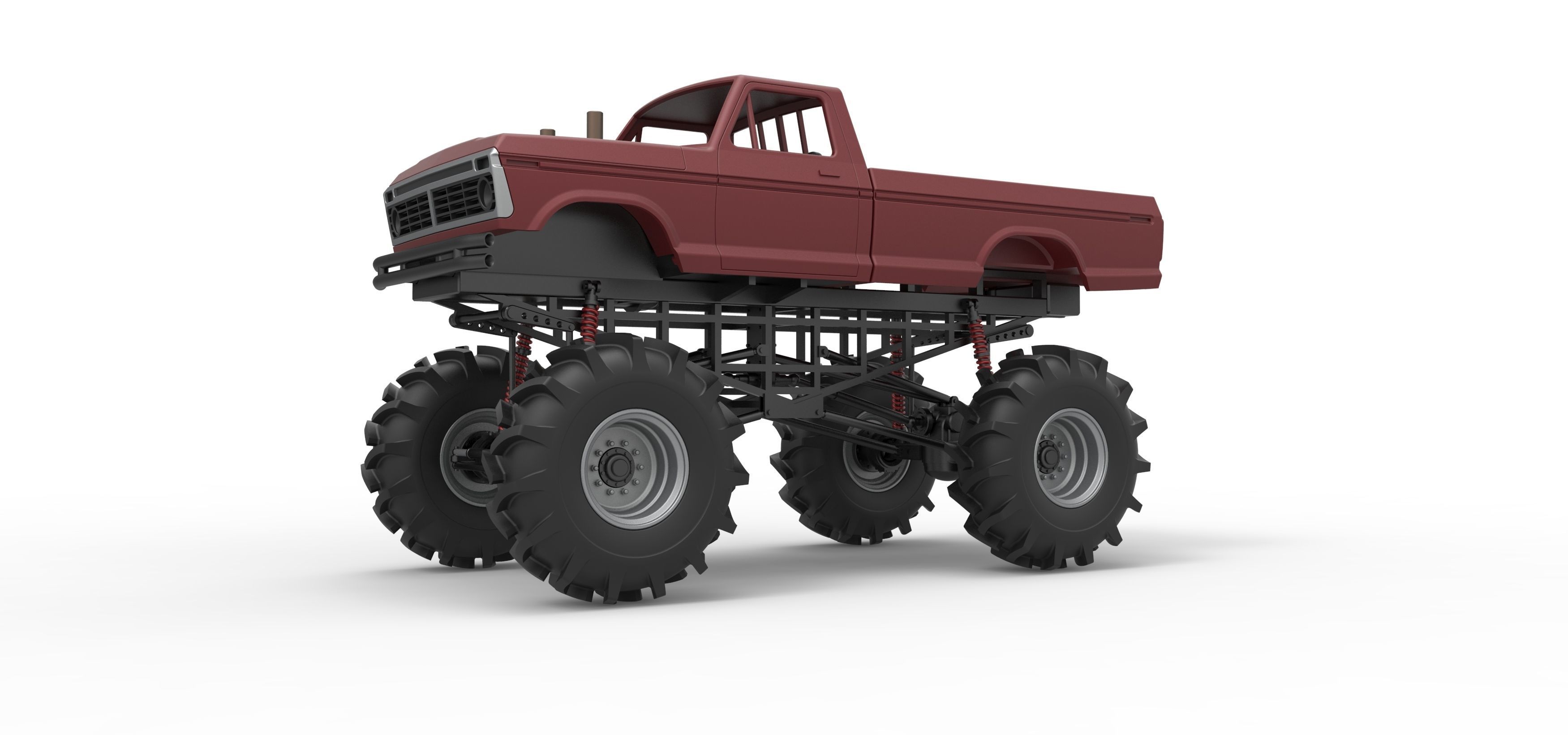 Redneck Rave Mud truck Scale 1 to 25 3D print model_2