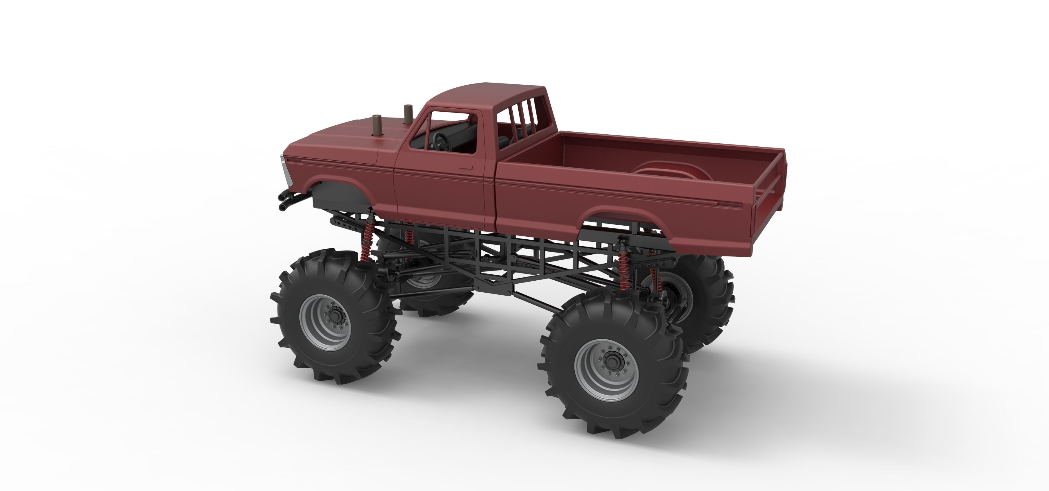 Redneck Rave Mud truck Scale 1 to 25 3D print model_12